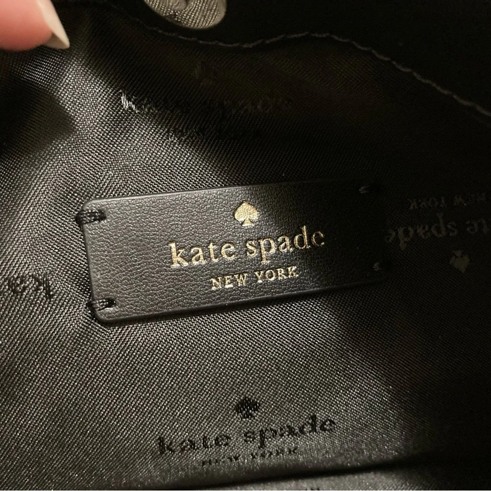 kate spade Black Pebbled Leather Satchel with Gold Logo